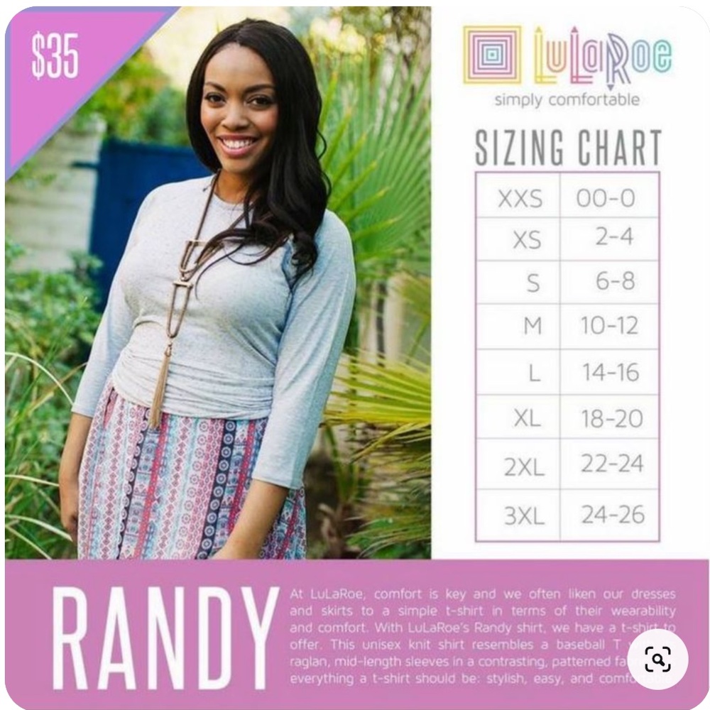 LulaRoe Randy Top - Picture 5 of 6